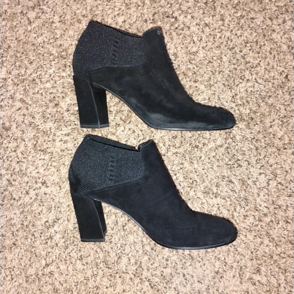 New Cond. Eileen Fisher Marcy Suede Stretch Knit Ankle Bootie Women’s 8.5 Black